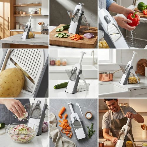 5 in 1 Vegetables Cutter, Chopper, Peeler, Spring Slicer