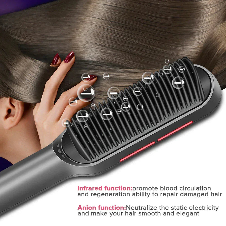Electric Hair Straightener & Curl Comb